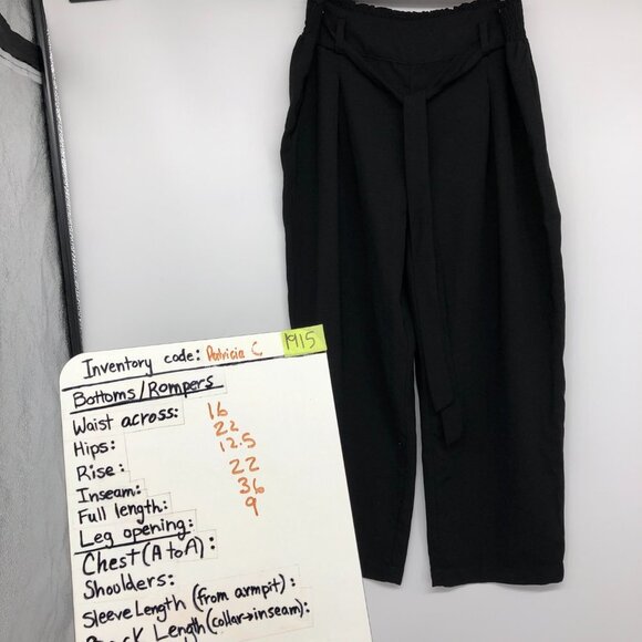 Monk & Lou Black  Paperbag Wide Leg Trousers size L - Picture 12 of 13